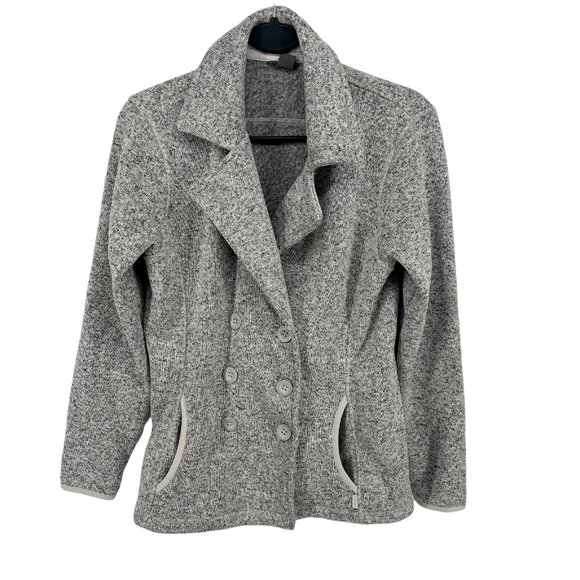 Eddie Bauer Double Breasted Fleece Gray 